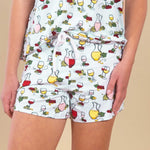 Wine Tasting Pj Shorts - Lt. Blue