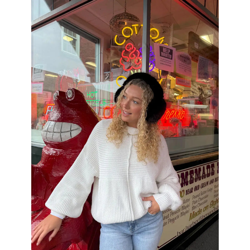 Faux Fur Winter Ear Muff - Black