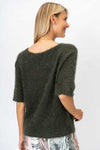 Cozy Texture V-Neck Sweater - Dk. Olive