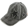 Glitter Stars Ball Cap - Black