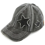 Glitter Stars Ball Cap - Black