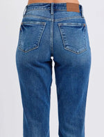 JB82624 - Mid Rise Boyfriend w/Cuff - Dk Denim