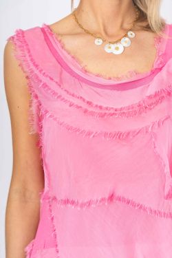 Full Length Silkiness Dress - Fuchsia
