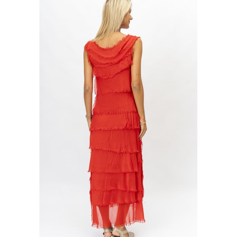 Full Length Silkiness Dress - Red