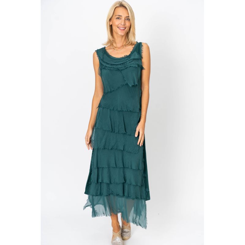 Full Length Silkiness Dress - Petrol