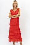 Full Length Silkiness Dress - Red