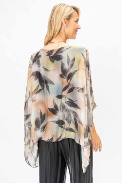 Bamboo Leaf Silky Top - Black/Sand