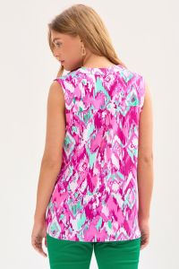 Sleeveless Vintage Charm Top - Pink