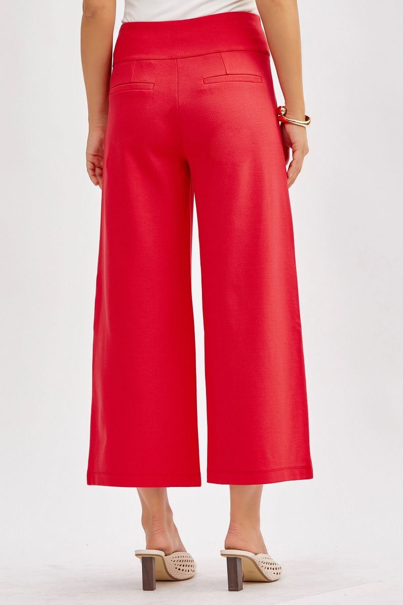 Magic Wide Leg Cropped Pant - Dragon Fruit