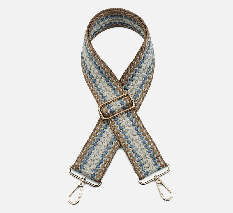 Dotted Purse Guitar Strap - Brown/Blue