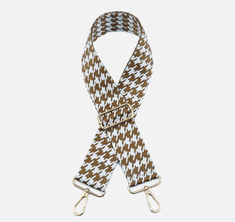 Houndstooth Purse Guitar Strap - Sand