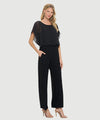 Chiffon Batwing Jumpsuit - Black