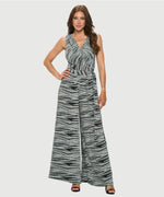 Tie Waist Sparkle Jumpsuit - Blk/Silver