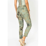 Newsprint Crinkle Jogger Pant - Sage