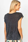 V-Neck Shimmer Top - Black