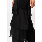 Chiffon Ruffle Pants - Black