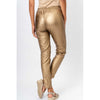 Stretchy Pleather Pant - Gold Metallica