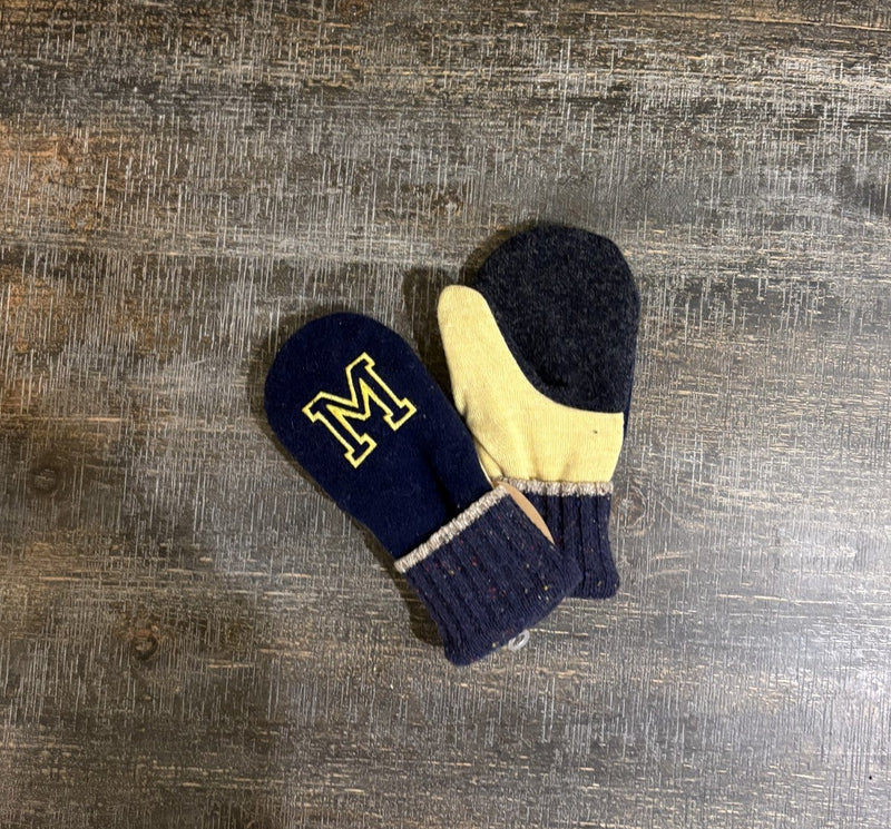 Wear-it-Again Wool Mittens - Michigan "M"