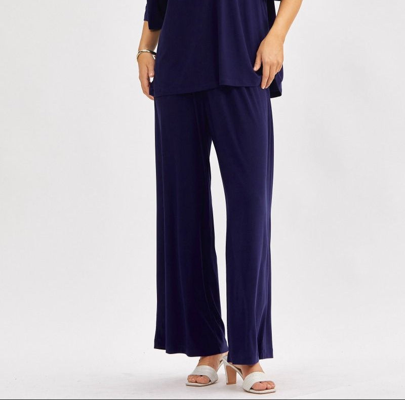 Cabana Knit Wide Leg Pant - Navy