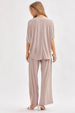 Coastal Knit Wide Leg Pant - Mocha