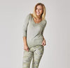 Silver Edge Detail Top - Olive