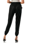 Faux Leather Jogger - Black