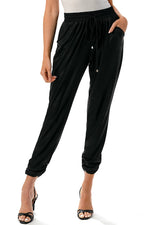 Faux Leather Jogger - Black