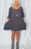 Laura Dress - Charcoal