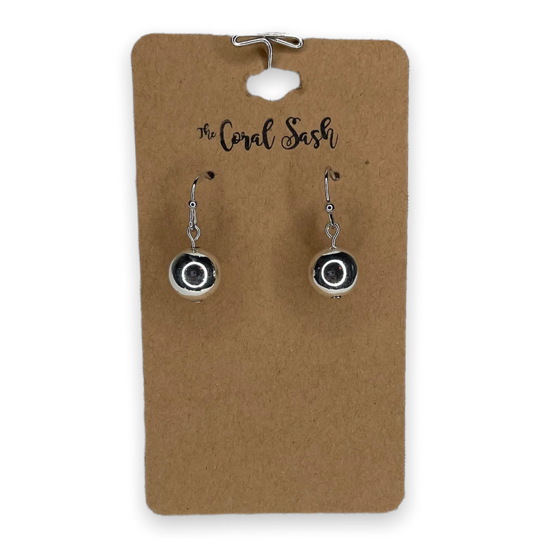 Simple Silver Round Dangle Earring