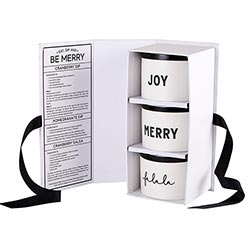 Eat, Dip and Be Merry Bowl Set - Black