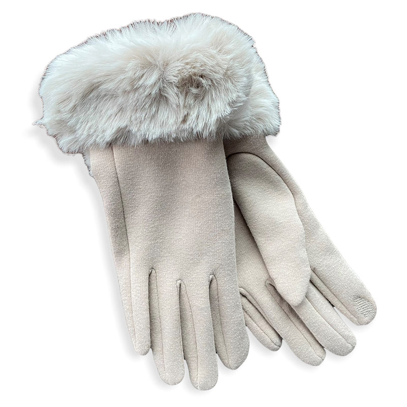 Fuzzy Cuff Glove - Sand