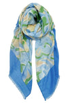 Watercolor Swirls Scarf - Sky Blue